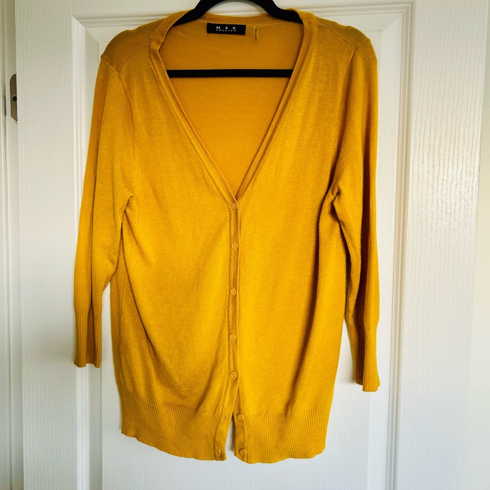MAK Mustard Yellow Cardigan Sweater